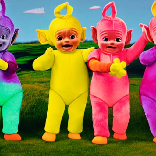 Image similar to really wrinkled old Teletubbies