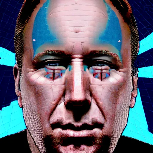 Prompt: alex jones illuminati portrait, cyberpunk