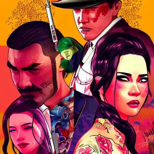 Image similar to illustration gta 5 artwork of tokyo night yakuza geisha futur, tokyo drift, stephen bliss, anthony mcbain, roxie vizcarra