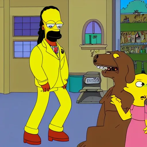 Image similar to Snoop Dogg guest starring in an episode of The Simpsons