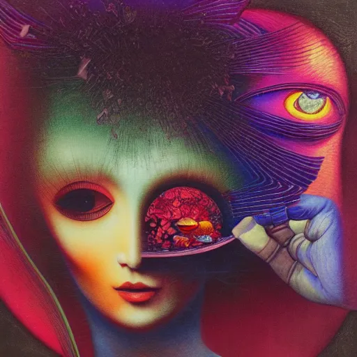 Image similar to japanese iridescent prismatic gallerie square chick malbec entree shiraz , by Pablo Picaso and Karol Bak and Ernst Fuchs , cyberpunk , vaporwave , abstract