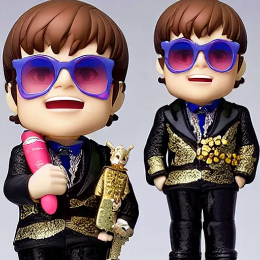 Image similar to elton john, nendoroid, figurine, detailed product photo