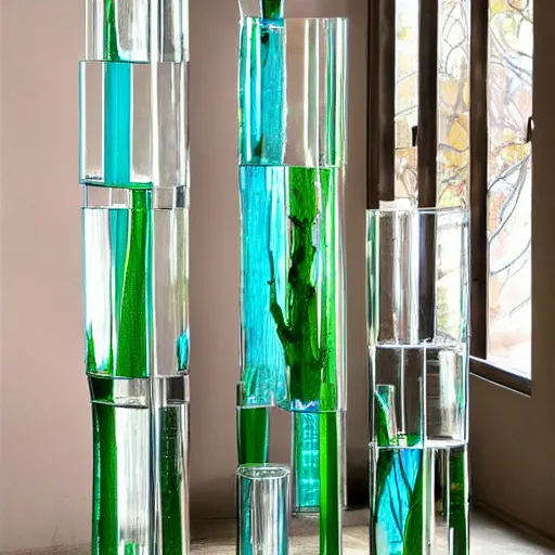 Prompt: glass trees