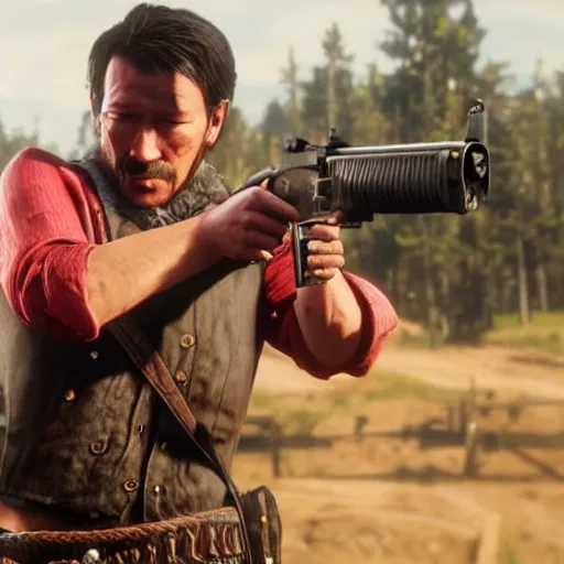 Prompt: markiplier in red dead redemption 2 photo - realistic