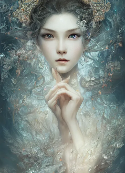 Prompt: a wandering mind, beautiful, fantasy, intricate, elegant, highly detailed, digital painting, artstation, concept art, smooth, sharp focus, illustration, art by Wenqing Yuumei Yan