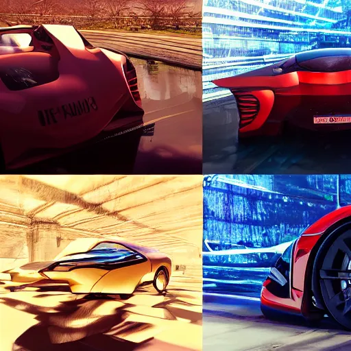 Image similar to car race: center composition, cars portraits, low camera angle, motherboard forms designed by zaha hadid, sci-fi futuristic ultra realistic photography, shot by Andrei Tarkovsky, keyshot render, octane render, unreal engine 5 lumen, high oiled liquid glossy specularity reflections, ultra detailed, golden hour, dramatic lighting 4k, 8k, 16k in the style ofblade runner 2049 Cyberpunk 2077 ghost in the shell thor 2 marvel film : tilt shift: sharp focus