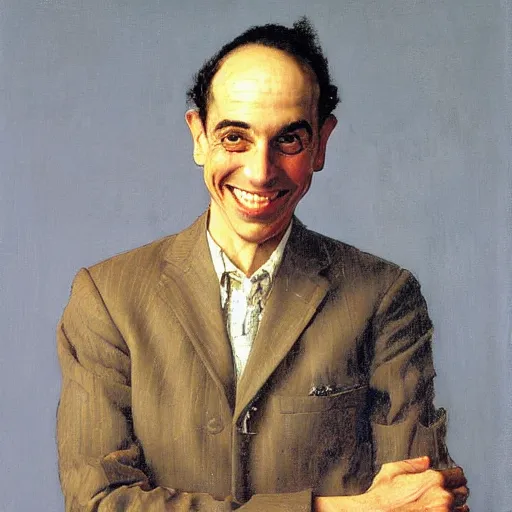 Prompt: portrait of yossi benayoun smiling by norman rockwell