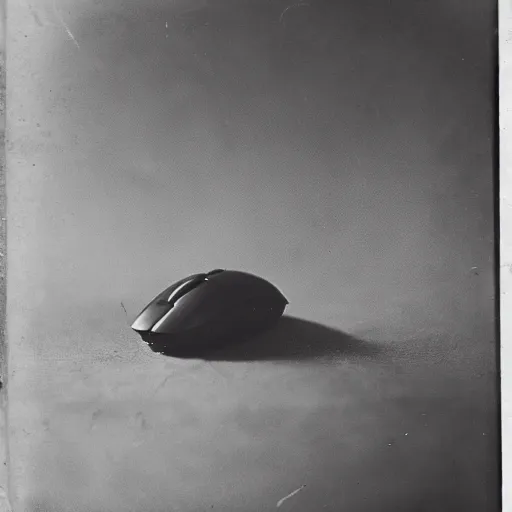 Prompt: a photo of a computer mouse, taken by a 1890s camera