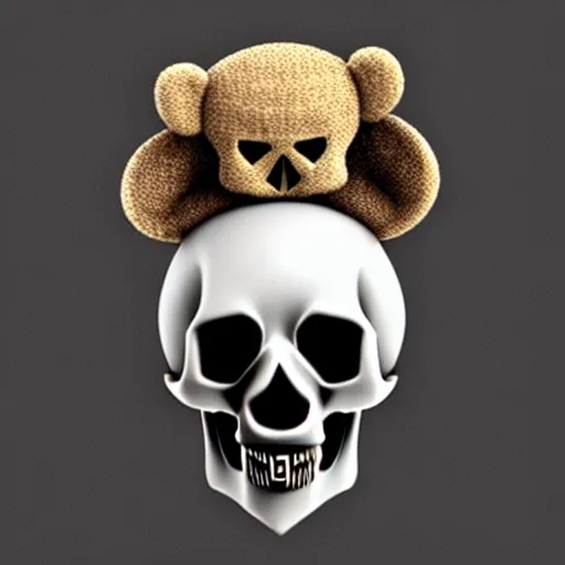 Image similar to skull with bear head on top