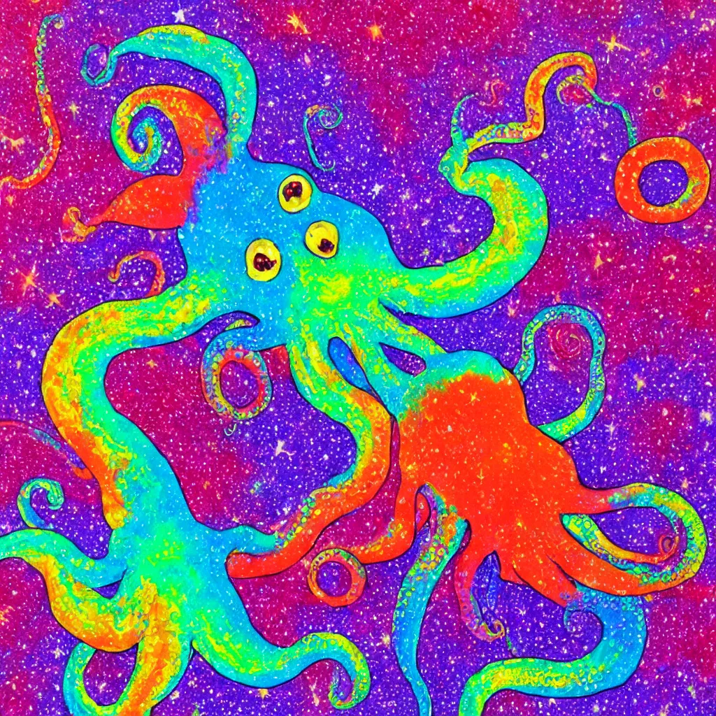 Image similar to rainbow cosmic octopus