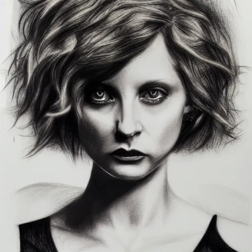 Prompt: Goldfrapp, pencil drawing