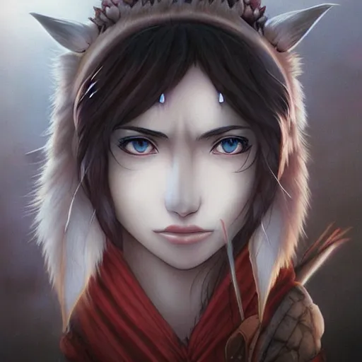 Image similar to princess mononoke by artgerm