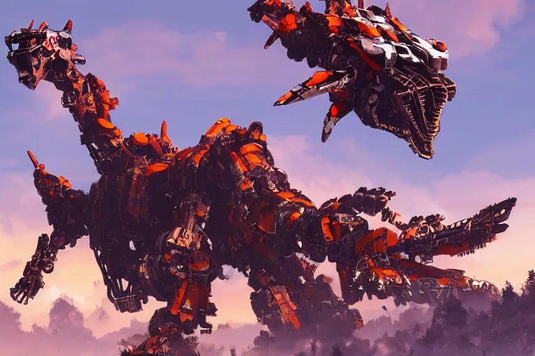 Image similar to sunwing machine mecha animal beast robot of horizon forbidden west horizon zero dawn bioluminiscence global illumination ray tracing hdr fanart arstation by sung choi and eric pfeiffer and gabriel garza and casper konefal