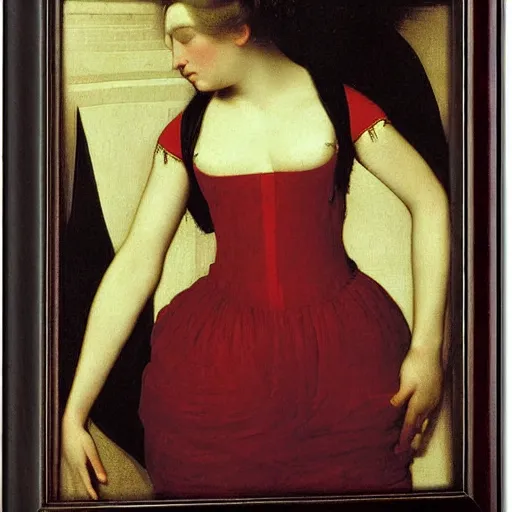 Prompt: a woman by jean auguste dominique ingres