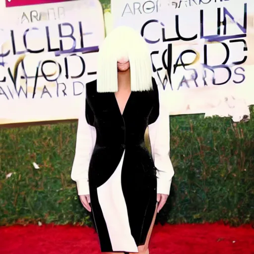 Prompt: Sia Furler red carpet