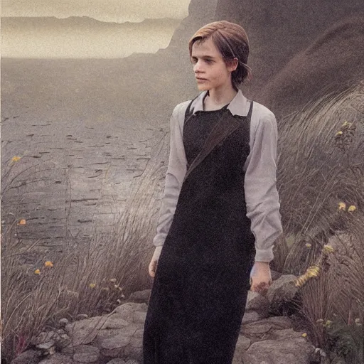 Prompt: emma watson by by Hasui Kawase by Richard Schmid