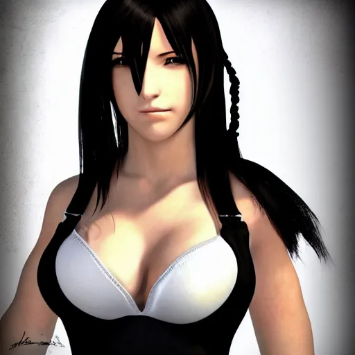Prompt: head and body of tifa lockhart from final fantasy vii, highly detailed