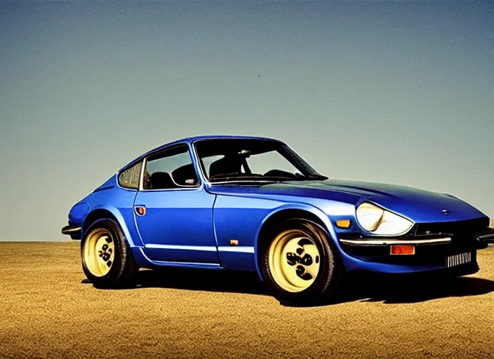 Image similar to a datsun 2 4 0 z in the art style of caspar david friedrich