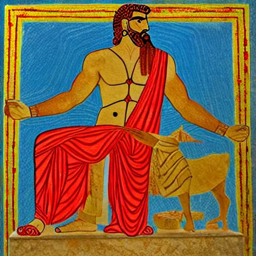 Image similar to zeus, minoan art