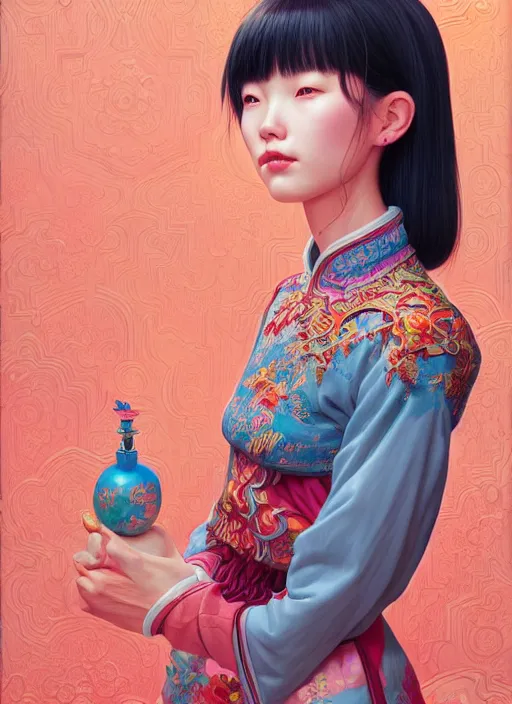 Image similar to pretty yunnan girl : : by martine johanna and simon stalenhag and chie yoshii and casey weldon and wlop : : ornate, dynamic, particulate, rich colors, intricate, elegant, highly detailed, centered, artstation, smooth, sharp focus, octane render, 8 k