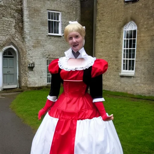 Image similar to a maid costume worn by boris johnson