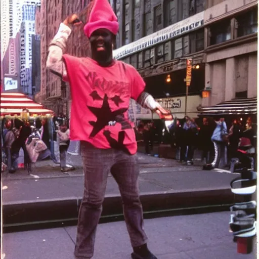 Image similar to patrick star 1980s new york street performer