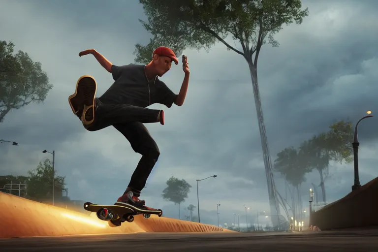 eminem in skate 3, xbox, gameplay, graphics,, Stable Diffusion