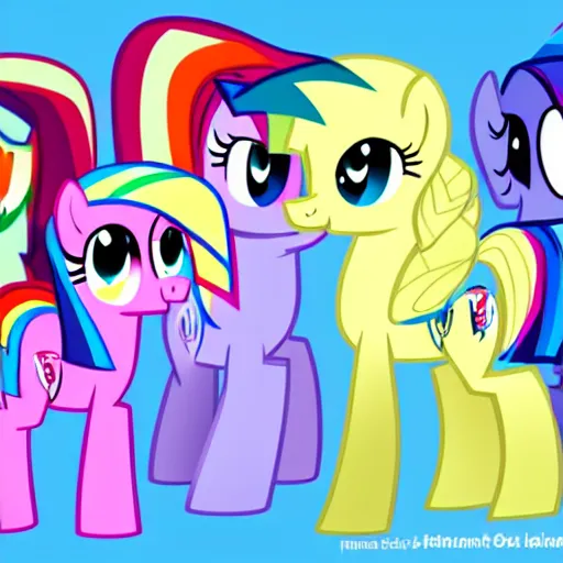 Image similar to my little pony mane six in soviet style