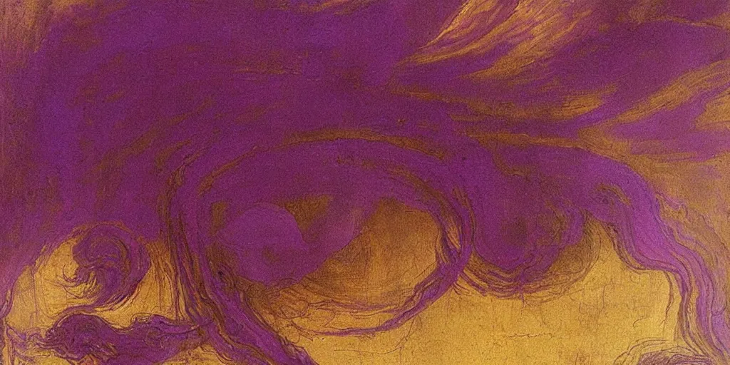 Image similar to Purple tornado painting by Leonardo Da Vinci