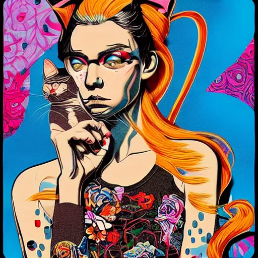 Image similar to Tristan Eaton, Lofi Cat