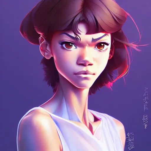 Image similar to zendaya, portrait shinkai makoto studio ghibli studio key hideaki anno sakimichan stanley artgerm lau rossdraws james jean marc simonetti elegant highly detailed digital painting artstation pixiv