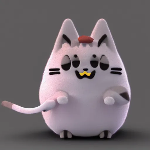 Prompt: Pusheen the cat as a pokemon cute, 3d render, octane render