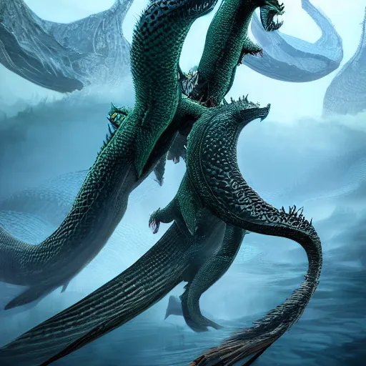 Image similar to tiamat, 4k, realistic