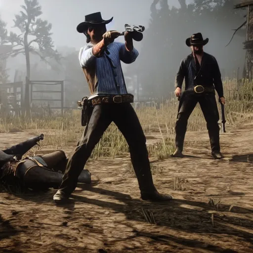 Image similar to red dead redemption 2 in the style of dark souls