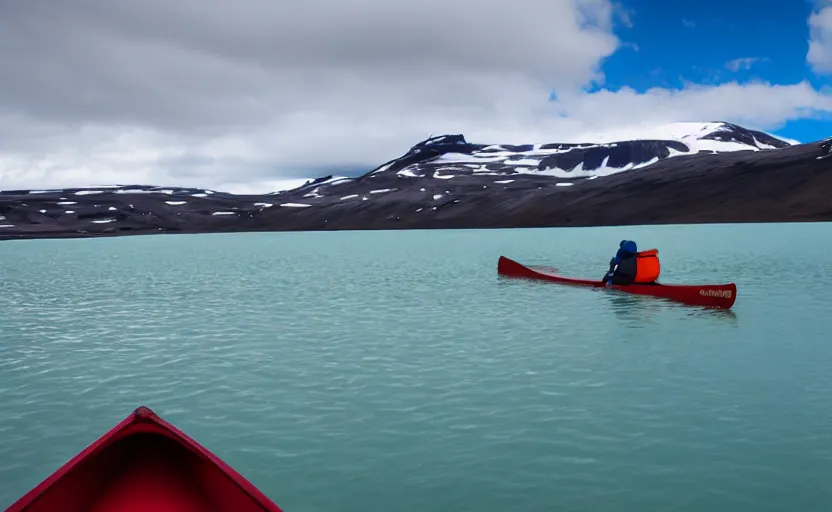 Image similar to canoeing through a lake of glaciers in iceland