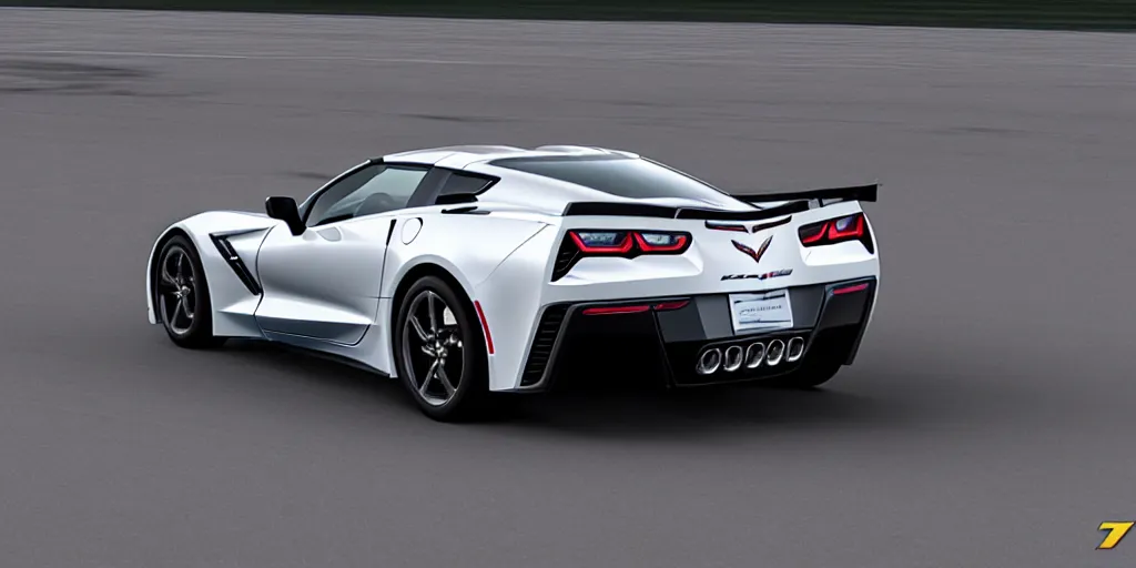 Prompt: chevrolet corvette stingray coupe z 5 1 2 lt, flying in the air, render, 4 k, photoreal, photo