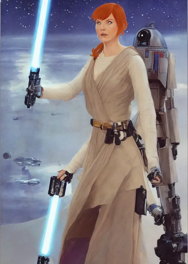 Image similar to alice levine in star wars, cinematic, concept art by doug chiang and ralph mcquarrie