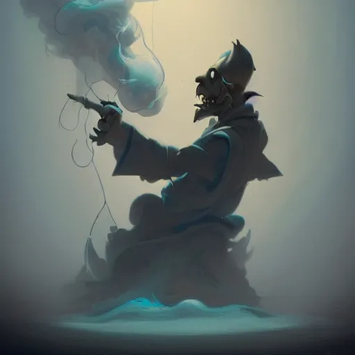 Image similar to The smoke king by Peter Mohrbacher:5 Trending on Artstation:5