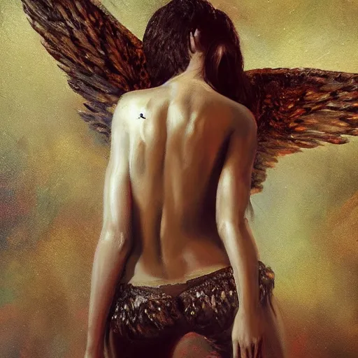 Prompt: 'A beautiful painting of a fallen angel by yaşar vurdem, trending on artstation','dof:-1','blur:-1'