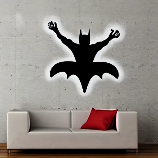 Image similar to die cut sticker of batman breakdancing, splatter paint