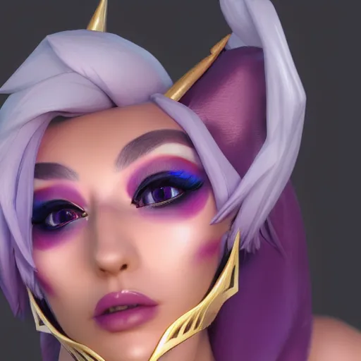 Image similar to still close up of pretty Xayah (League of Legends) in KDA More music video. 3d render, octane render, game art, realistic, highly detailed, trending on artstation, 4k, trending on artstation, pixar, cgsociety, unreal engine 5, redshift render, trending on artstation, blender, behance, cg