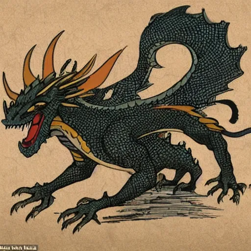 a massive mythological dragon with no arms and two | Stable Diffusion ...