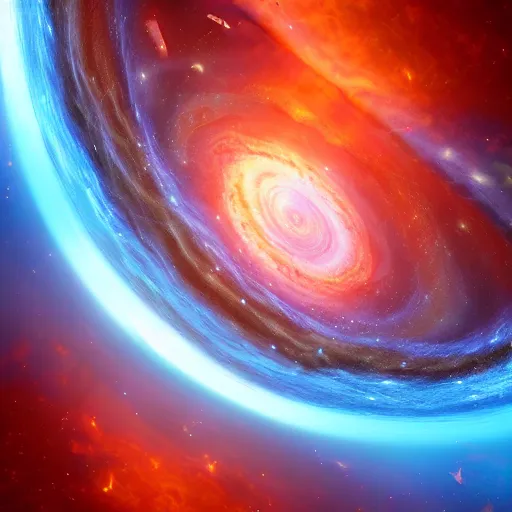 Image similar to gravitational galactic maelstrom, blue fire, vray, highly detailed