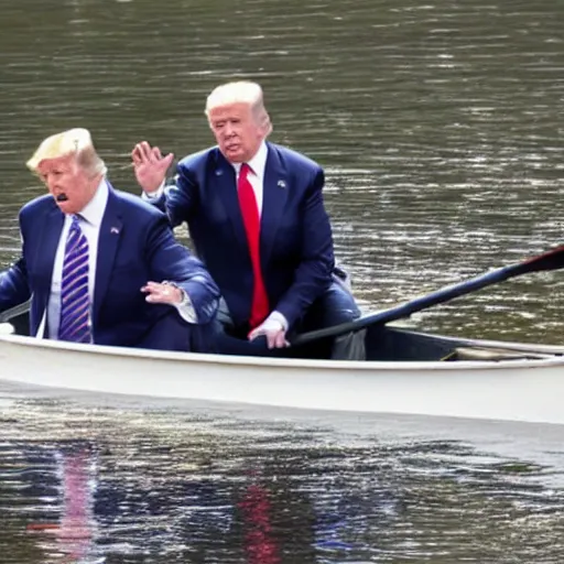 Image similar to joe biden and donald trump in a rowboat