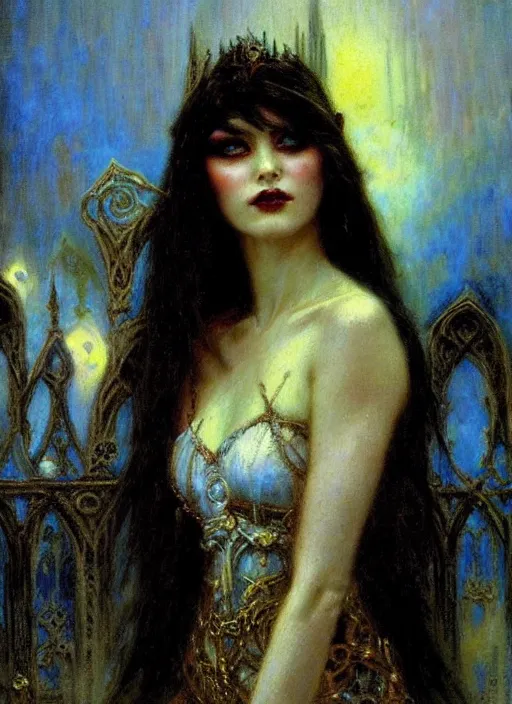 Image similar to gothic princess portrait. by gaston bussiere