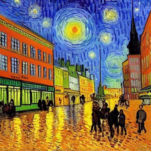 Image similar to new york city painted by vincent van gogh