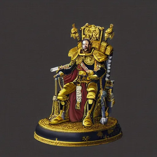 Prompt: illustration. the emperor on his golden throne 4 0 k