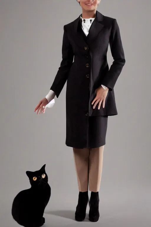 Prompt: cat wearing a formal overcoat leticia gillett