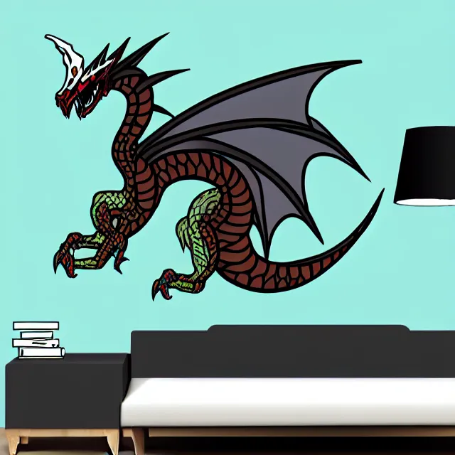 Prompt: svg sticker art of a dargon