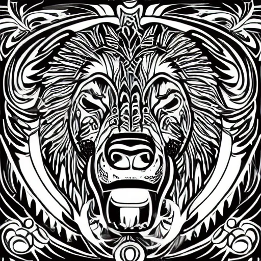 Prompt: warrior bear profile image, vector art, pfp, profile image, detailed, intricate, dramatic, svg, svg vector, 8 k